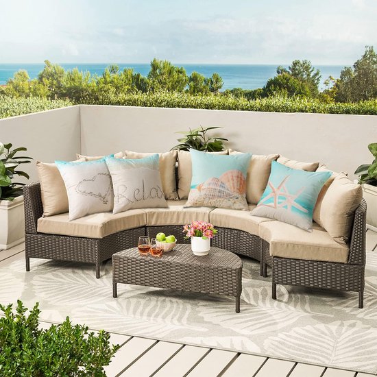 Waterdichte kussenhoezen, decoratieve vaste stof, waterdichte kussenhoes, sierkussen, sofakussen, kussensloop voor bank, balkon, terras, patio, tuin, outdoor, zandstrand