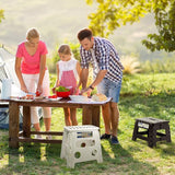 33 cm opstapkruk, inklapbaar, wit, opvouwbare kruk, draagbare klapstoel, voetenbank, vouwkruk, tot 136 kg, voor volwassenen