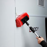 Telescopische wasborstel, autowasborstel voor caravan, auto, vrachtwagen, bus, bestelwagen, camper, telescoopsteel van 105-180 cm uittrekbaar, autowasborstel, reinigingsborstel