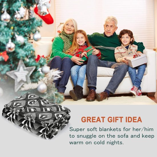 Marokkaanse lotusblauwe fleece deken voor op de bank, licht, zacht, gezellig deken om het hele jaar door te loungen.