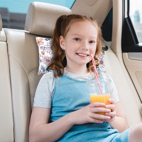 Klein kussen 11" x 7" afneembaar wasbaar bedrukt minikussen klein kussen voor baby-peuters huisdieren reizen nek-lumbale en kniesteun (28x18cm, bloemen, 1)