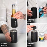 Klassiek | RVS blikjes- en flessenkoeler | Blikjes van 330 ml | Blikken van 440 ml | Flessen van 330 ml | Cadeaus voor hem | Geschenken | Biercadeaus (geborsteld staal)