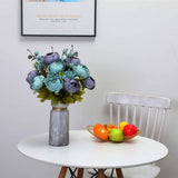 Kunstmatige pioenrozen - bloemhoofden, realistische zijden pioenrozen - vintage bloemen/bloemstuk voor thuis, bruiloft, kantoor, party, decoratie, 2 stuks (blauw)