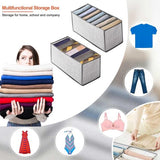 Set van 6 kledingorganizer/garderobeorganizer met 7 vakken/opvouwbare kledingkastorganizer/grote kledingopbergdoos/kledingopbergdoos voor broeken, jeans, overhemden, truien, overhemd