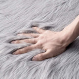 Nepbont Vloerkleed Pluizig Zacht Warm Modern Vloermat Bankmat Imitatiebont Deco Bont Onregelmatig Bedmat Wol Lang Haar Optiek Gezellig