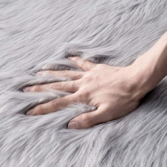 Nepbont Vloerkleed Pluizig Zacht Warm Modern Vloermat Bankmat Imitatiebont Deco Bont Onregelmatig Bedmat Wol Lang Haar Optiek Gezellig