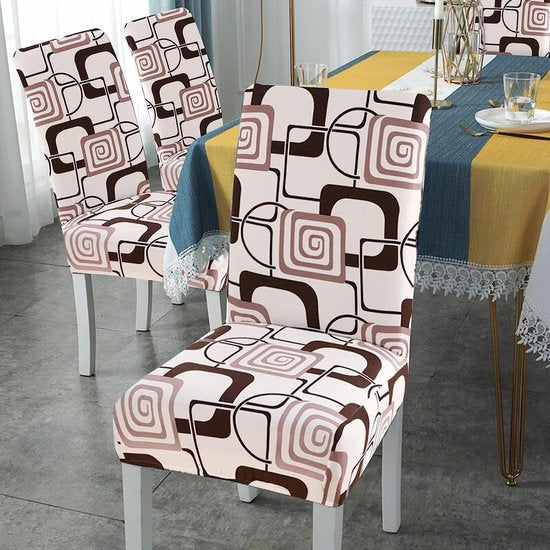 Stoelhoezen, 6 stuks, universeel, stretch, set van 6, moderne, elastische duurzame stoelhoezen voor eetkamer, banket, decoratie, klassiek wit