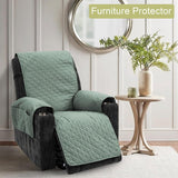Waterproof Armchair Protector, Double-Sided Use Chair Cover, Relaxing Chair Protector, Pet-Friendly, Non-Slip, Removable and Washable Armchair Protector for TV Chair (Light Green)