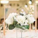 Set van 3 kaarsenringen voor conische kaarsen, rozen kaarsenkrans, bloemenkrans, decoratieve krans, rozenkoppen krans, hanger voor Pasen, bruiloft, Valentijnsdag, middenstukken, tafeldecoratie, wit.