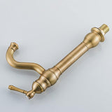 Kraan badkamer antiek messing, wastafel armatuur hoog 360° draaibaar, wastafel armatuur, retro, eengreepsmengkraan, slecht beslag, hoge uitloop voor badkamer