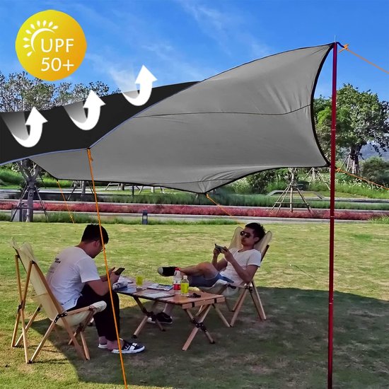 5 x 5 m groot camping tarp waterdicht tentzeil achthoek hangmat zeil regenzeil picknick tent mat outdoor survival uitrusting