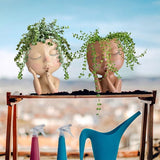 Face Plant Pot Head Planter Succulent Planters Face Flower Pots voor kamerplanten Hars Head Plant Pots met Drainage Hole Cute Lady Statue Decor Plan Pot Gift