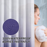 180x200cm badgordijn, douchegordijn anti-schimmel in de badkamer, gordijn voor badkuip-douche, waterdicht wasbaar, wasbaar douchegordijn van polyesterweefsel met 12 douchegordijnringen