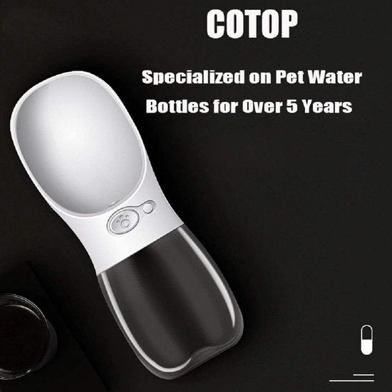 Hondenwaterfles voor honden onderweg, draagbare hondenwaterfles, 350 ml, BPA-vrije hondendrinkfles om mee te nemen, reisdrinkbak voor honden, klein, lekvrije waterdispenser, huisdier buiten, puur