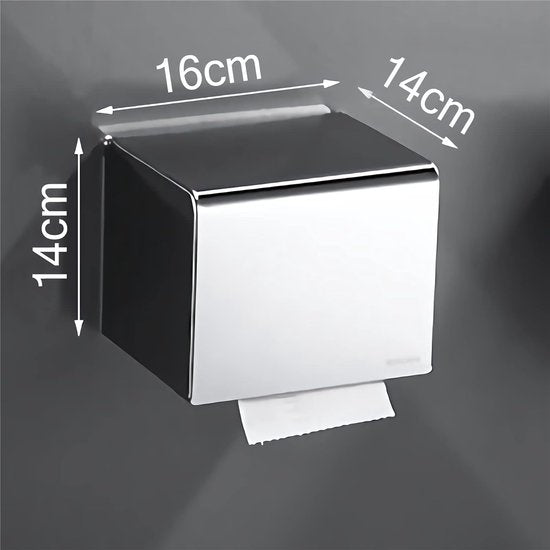 Toiletpapierhouder, roestvrij staal, 304, wc-houder, rolhouder, zonder boren, zelfklevend, wc-papierhouder, wandmontage, zilver, voor badkamer en keuken