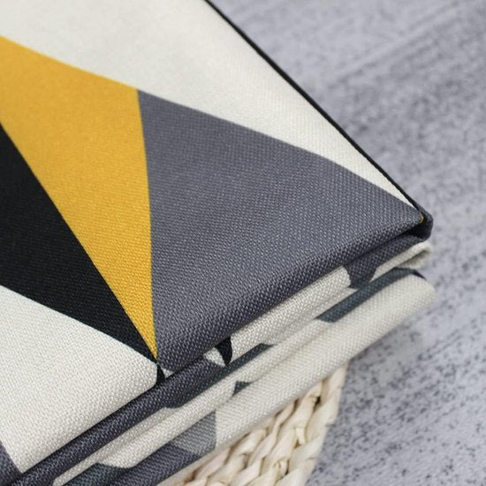 Set van 4 decoratieve kussenhoezen met geometrische print, vierkante kussenhoezen voor buitengebruik, terras, tuinbank, woonkamer, bankdecoratie, 45 x 45 cm, geel