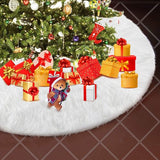 Kerstboomrok, 35 inch, ronde vorm, kerstboomstandaard, sneeuwvlok, wit, Pl¨¹sch, kerstboomdeken, afdekking voor kerstboom, versiering, vloerdecoratie, kerstdecoratie