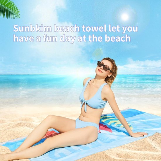 Strandhanddoek, groot, microvezelhanddoek 180 x 90 cm, zandafstotend, sneldrogend microvezelstrandhanddoek, groot, voor strand/zwembad/strandstoelen (zomerskateboard)