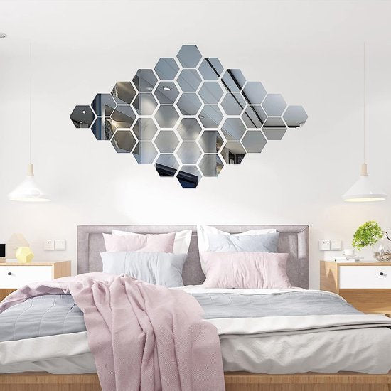 12 stuks spiegeltegels, zelfklevende spiegelmuurstickers, verwijderbare kunststof tegels decoratie, geschikt voor woonkamer, badkamer, slaapkamer, muur doe-het-zelf decor.