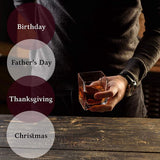 Kemstood whiskyglazen set kristalglas voor gin, wodka, rum, whisky - cocktailbeker set van 4 - cadeaus voor mannen met geschenkdoos