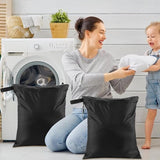 3 stuks wetbag 30 x 35 cm, herbruikbare zakken, waterdichte natte tas met ritssluiting, vuile kleding, tas, organizer voor badpakken, strandlaken, sportkleding (zwart), zwart