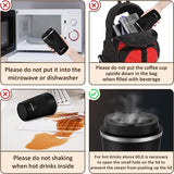 Thermobeker, koffiebeker met lekvrij deksel, thermobeker, isolatiebeker, roestvrij staal, reismok, koffiemok om mee te nemen, voor warm en koud water, koffie en thee, 380 ml, zwart