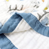 deken, 6-laags knuffeldeken, babykatoen, 110 x 110 cm,babydeken, luierdeken, zachte deken voor badhanddoek, kinderdeken voor pasgeborenen, uniseks (blauw astronaut)