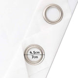 Topick Doorschijnend gordijn met oogjes, transparant gordijn, 2 stuks, wit, 145 cm