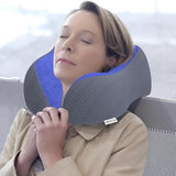 Aeroplane Neck Pillow, Travel Pillow Car Made of Memory Foam with Velvety Soft Cover, Adult Neck Pillow for Travel, Camping, Office and Home (Dark Blue)