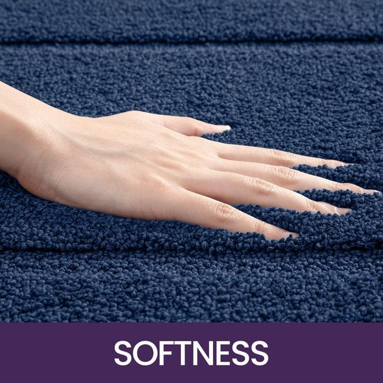 Badkamertapijt, 40 x 60 cm, badmat, antislip, wasbaar, zachte badmat, microvezel, absorberend, badmatten voor badkuip, doucheruimte en badkamer, blauw