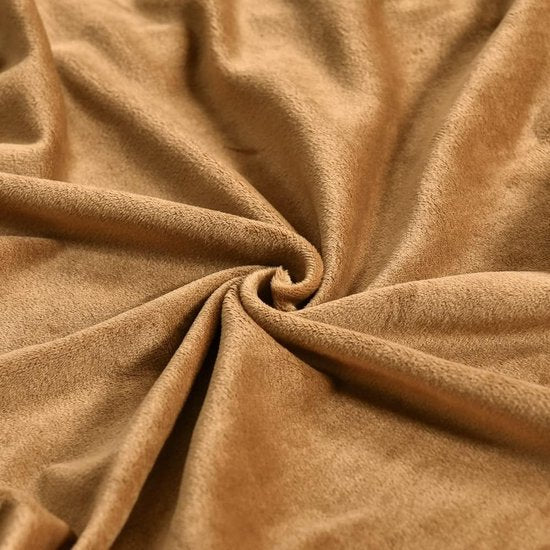 2-delige set oorfauteuils, fauteuil-overtrek, fauteuil-overtrek, stoelhoes, effen, fluweel, hoes, stoelhoes, strandmon, tijger, stoelhoes met armleuning, hoge rugleuning (camel)