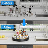 Draaitafel Organizer - 13" Roterend Metaal Kruidenrek Lazy Susan voor Kast Pantry Keuken Aanrecht Badkamer Koelkast Tafelopslag Zwart