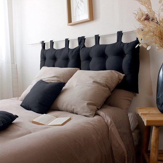 Hoofdbord stof 70 x 9 x 45 cm, donkergrijs, 9 x 45 cm