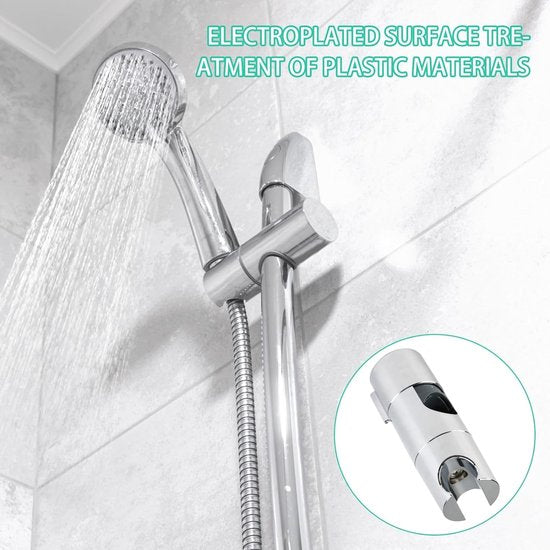 Douchedouchehouder, verstelbare douchekophouder voor glijstang 19-25 mm, 360° draaibaar, douchedouchehouder zonder boren, klikbare douchekophouder, handdouchehouder