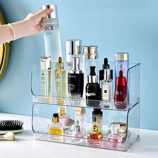 Make-up opbergdoos Make-up Organizer Opslag Clear Organizer Parfum Display Stand Toilettas Organizer voor Badkamer Kleedkamer Kaptafel Houder