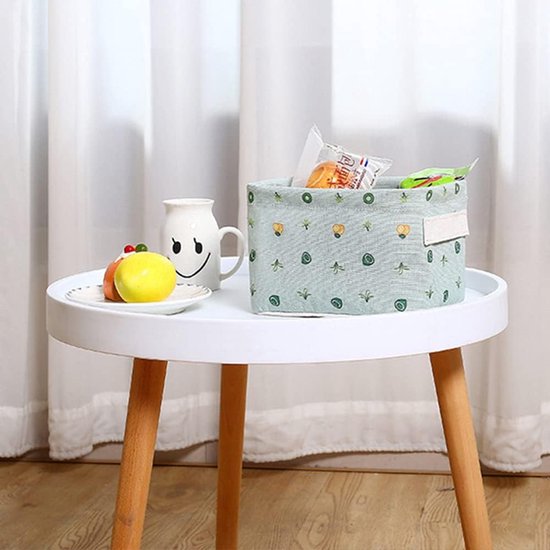 Luiertafel organizer, 4 stuks opbergmand voor kinderen, stoffen opbergmanden, opbergdoos, met 2 handgrepen aan beide zijden, linnen en stoffen dozijn (20,3 x 16,5 x 13 cm)