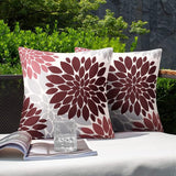 Kussensloop 40 x 40 cm, lente, modern, outdoor, bankkussen, kussenhoes, kussenhoezen, waterdicht, linnen, zomer, rood, dahlia, bloem, voor woonkamer, slaapkamer, bank, tuin, terras, decoratie, set van