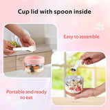 4 stuks Overnight Oats containers met deksel en lepel, 600 ml kunststof Overnight Oats glazen, mueslibeker to go met grote inhoud, luchtdicht voor salade, yoghurt, melk, muesli, fruit