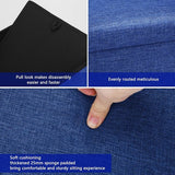 Opvouwbare kruk, 40 x 25 x 25 cm, voetenbank, kist, beklede kruk met opbergruimte, multifunctionele zitkubus als opbergdoos voor slaapkamer, hal, woonkamer (marineblauw)