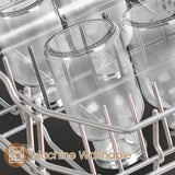 Kleine glazen vaasjes, set van 12 kleine vaasjes voor tafeldecoratie, bruiloft, decoratieve vaasjes set met 8 meter jute koord, mini-glazen vaasjes voor tafeldecoratie, vaatwasmachinebestendig, 10,5 cm.