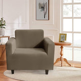 Bankovertrek, stretch, elastische bankovertrek met armleuning, 1-zits, kaki, spandex, antislip, bankovertrek met anti-slip schuimstof en 1 kussensloop, wasbare bankovertrek voor huisdieren