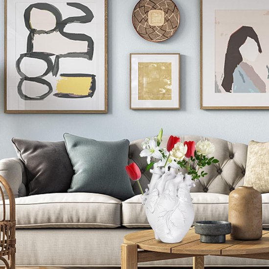 Hartvaas, anatomische bloempot, vazenhars, decoratieve bloemenvaas, vaasdecoratie voor woonkamer, slaapkamer, bruiloft, feest