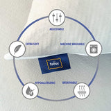 FABSY Microvezel kussenset, 2 kussens 80 x 80 cm - wasbaar kussen - zachte Seersucker kussenset - verstelbaar kussenpaar met extra hoofdkussenvulling