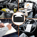 Autostuurbureau, zwarte draagbare stuurwieltafel, multifunctioneel stuurwielbureau, voedselstuurbureau, stuurwielcomputertafel voor de meeste voertuigen stuurwielen, 42 x 28 cm