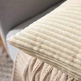 MIULEE Set van 2 kussenslopen, corduroy, decoratieve kussensloop, bankkussen, sierkussenhoes met verborgen ritssluiting, 45 x 45 cm, beige