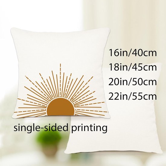 Kussensloop 50 x 50 cm, set van 4 outdoor kussens, sierkussens, linnen, kussenhoezen, geometrisch patroon, kussenhoezen voor bank, woonkamer, sierkussen, 50 x 50 cm