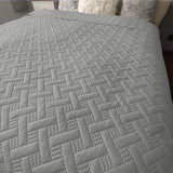 Sprei/sofaplaid, bedsprei, voor bank, dagelijks vlechtpatroon, deken, XXL-deken, sprei, grijs, 200 x 220 cm