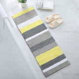 badkamertapijt, zacht, hoogpolig, microvezel, badmat, absorberend, wasbaar, 40 x 120 cm, geel/grijs