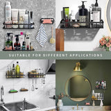 2 stuks doucherek, doucheplank zonder boren, zelfklevend rek douche, waterdicht & roestvrij badkamerrek, lijmrek badkamer met 4 kleefvlakken en 4 haken voor badkameraccessoires, keuken woonkamer