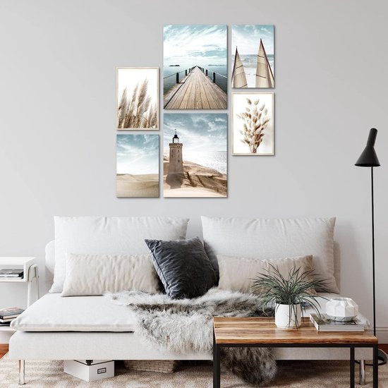 zee - 90 x 80 cm - Meteen ophangen - muurdecoratie - wanddecoratie - muurdecoratie woonkamer - wanddecoratie woonkamer - muurdecoratie canvas - canvas schilderijen woonkamer - canvas schilderijen slaapkamer - muurdecoratie